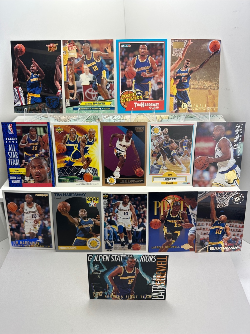 Tim Hardaway/Latrell Sprewell Rookies in Warriors vintage Lot of 15